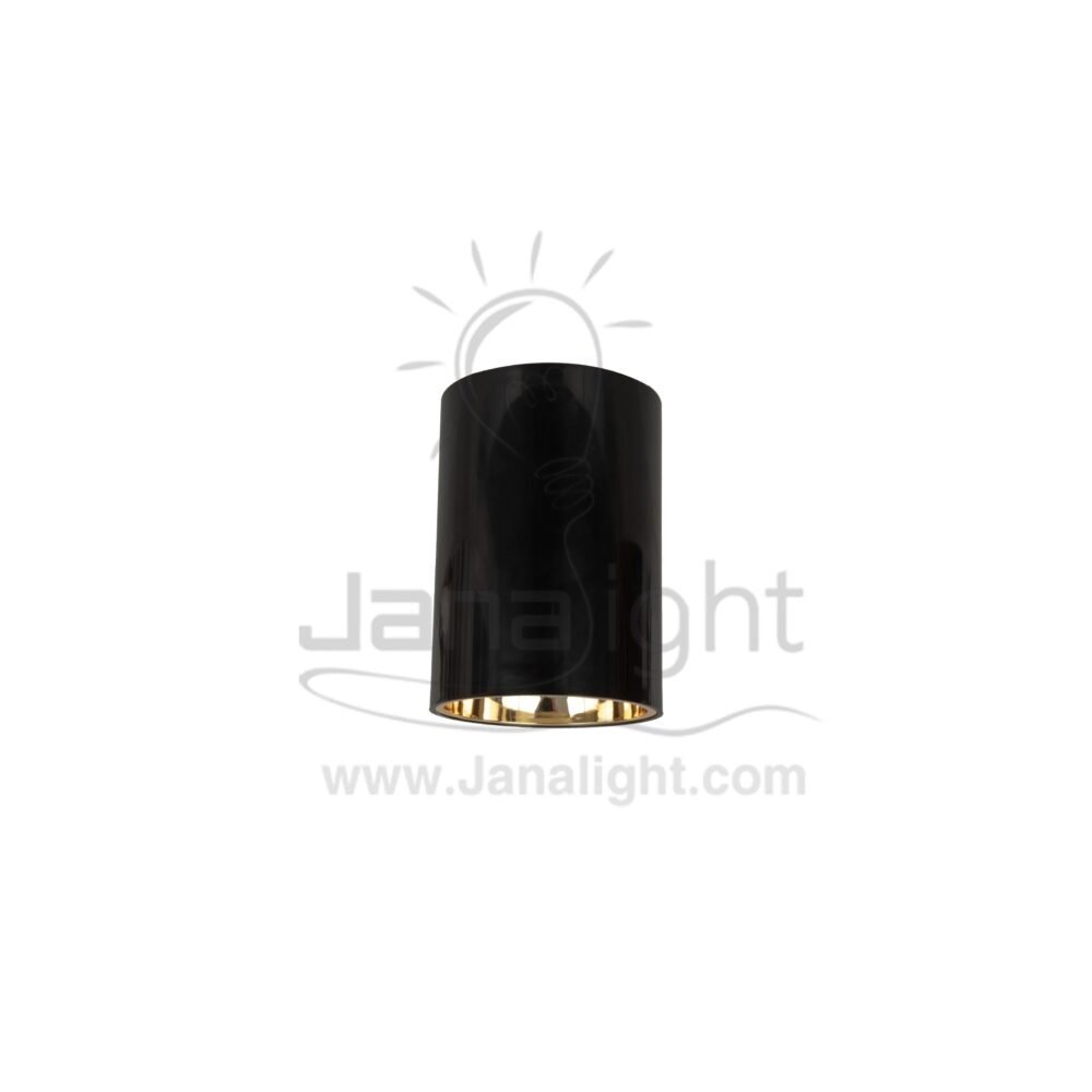 فريم سبوت سلندر فارغ مدور اسود قلب ذهبي cylinder downlight frame plastic black-gold